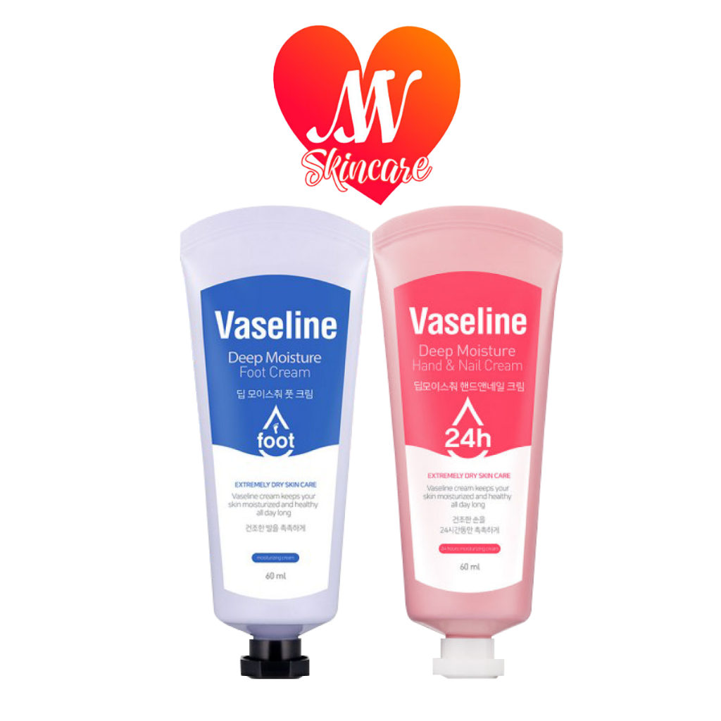 ถูก🔥แท้✔ส่งไวทันใจ🚚🔥 New! Vaseline Deep Moisture Foot / Hand Cream 60 ml ครีมบำร