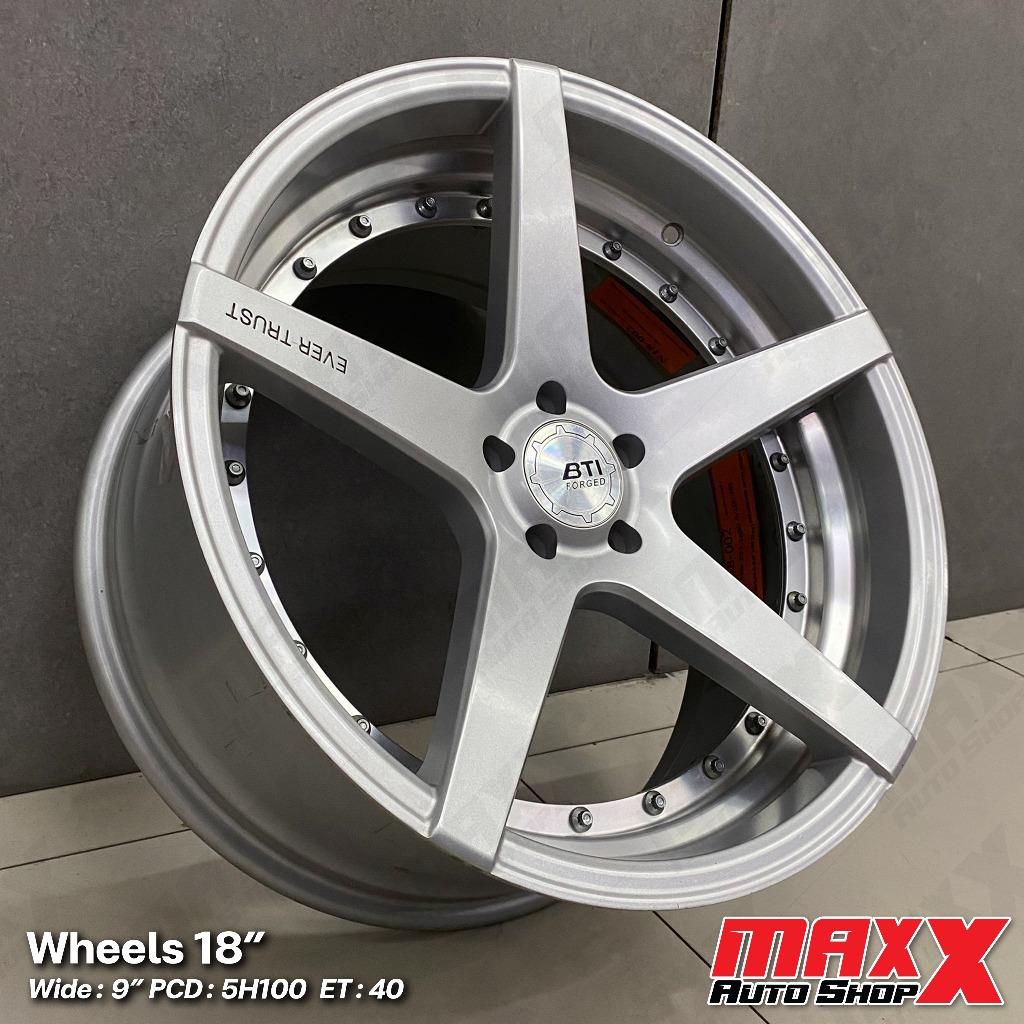 ล้อแม็กซ์ EVER TRUST BTI FORGED ขอบ 18x9" 5H100 ET40 สีบรอนซ์เงิน ล้อมือ 1 ตัวโชว์ (ขายเป็นชุด 4 วง)