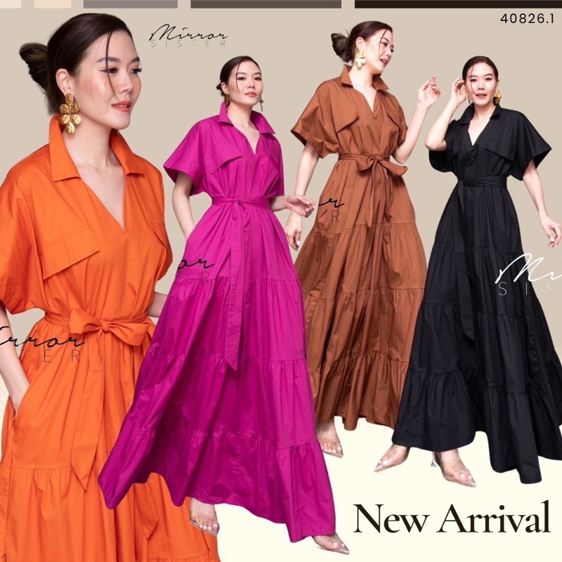 mirrorsister 40826.1 แมกซี่เดรสเชิ้ตสวยสะพรึง