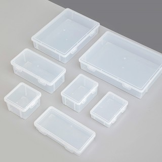 กล่องเก็บของบนโต๊ะ หลายขนาด พลาสติกใส มองเห็นของได้ชัด ล็อกส…