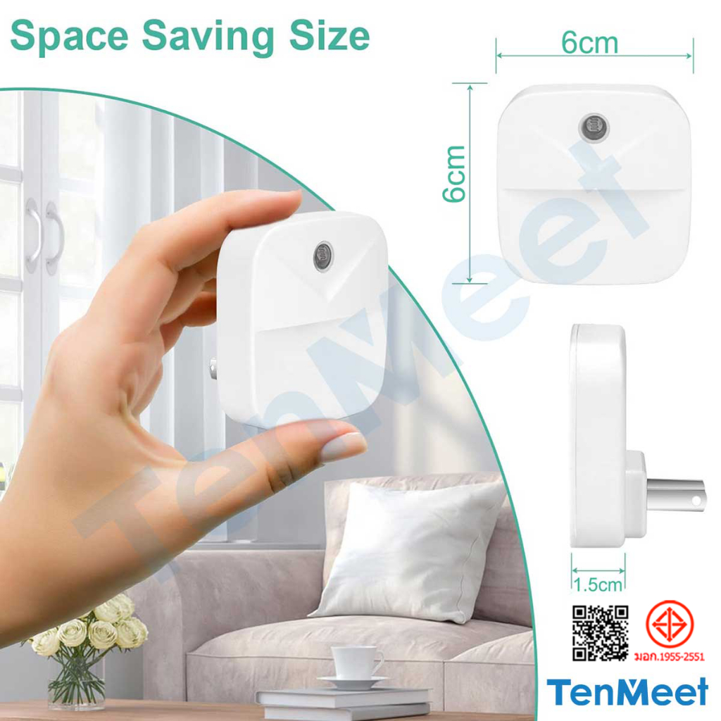 Ciwolf Mall TenMeet ไฟเซนเซอร์กลางคืน สวิตช์เซนเซอร์แสงมุมเซนเซอร์ด้านหน้า360องศา เปิดแสงอัตโนมัติ แบบเหลี่ยม