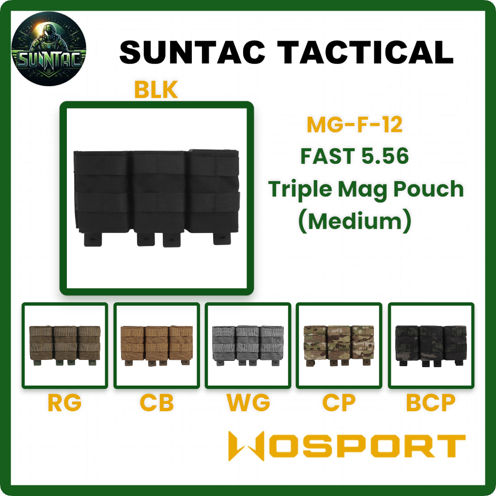 Wosport ซองแม็ก| FAST 5.56 Triple Mag Pouch (Medium) | MG-F-12