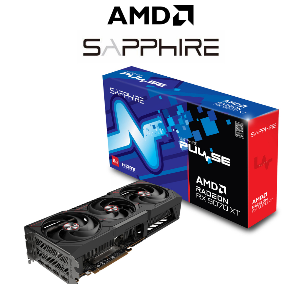 VGA การ์ดจอ SAPPHIRE PULSE AMD RADEON RX 9070 XT GAMING 16GB DUAL GDDR6 ประกันศูนย์ 3 ปี