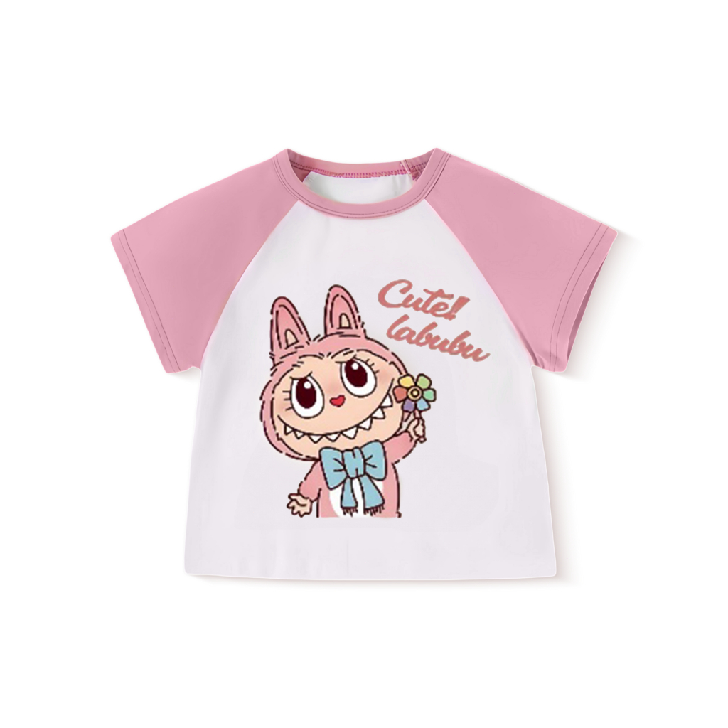 【พร้อมส่ง】เสื้อยืดแขนสั้น พิมพ์ลายน่ารัก LABUBU ทรงหลวม แฟชั่นฤดูร้อน สําหรับเด็กผู้ชาย และเด็กผู้หญิง