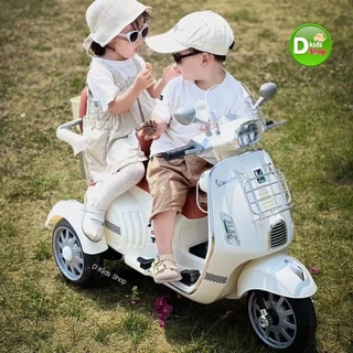 🔥8.8 V5 คันใหญ่🔥รถแบตเตอรี่เด็ก รถเวสป้าเด็ก 2 ที่นั่ง Vespa Sprint รถมอเตอร์ไซค์แบตเตอรี่ No.1154