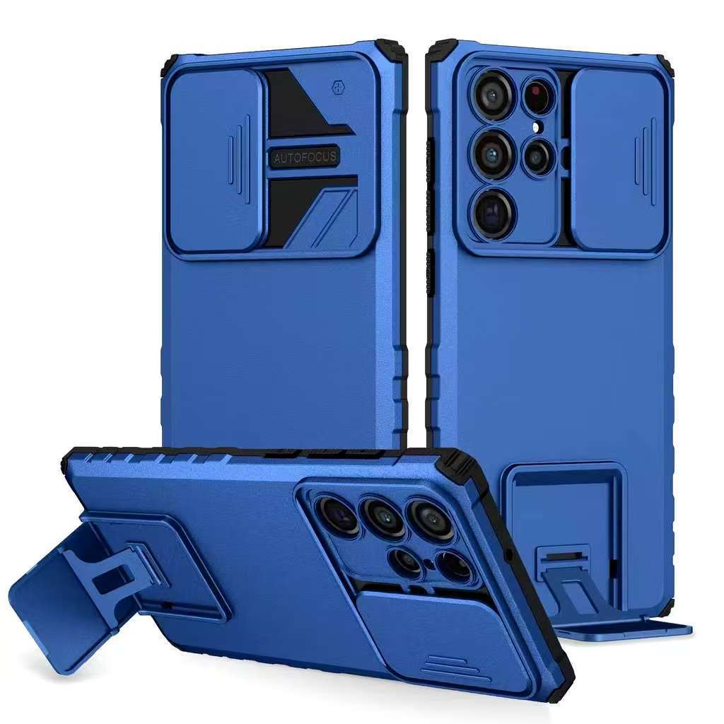 เคสหุ่นยนต์ ขาตั้งไหม่ สำหรับรุ่น Samsung S24ultra S23ultra S22ultra S21ultra S23FE เคสกันกระแทก มีขาตั้งสไลด์กล้อง