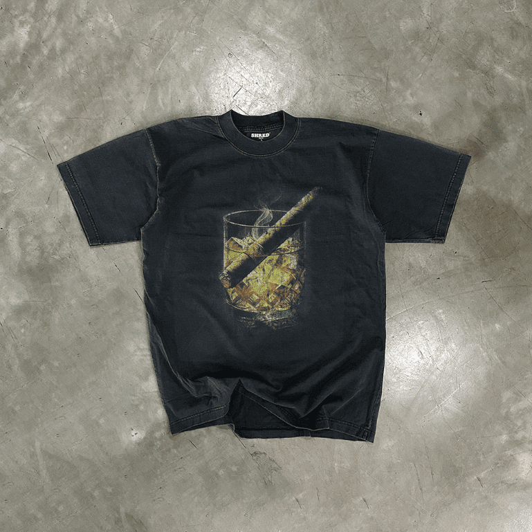 SHRED® - DRUNK 01 - COTTON100% - เสื้อยืดทรงโอเวอร์ไซส์