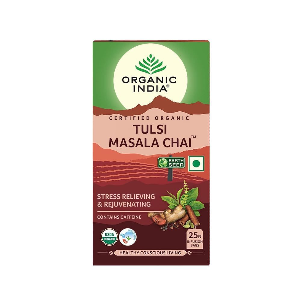 ชามาซาล่า ORGANIC INDIA Tulsi Masala Chai 25 Tea Bags