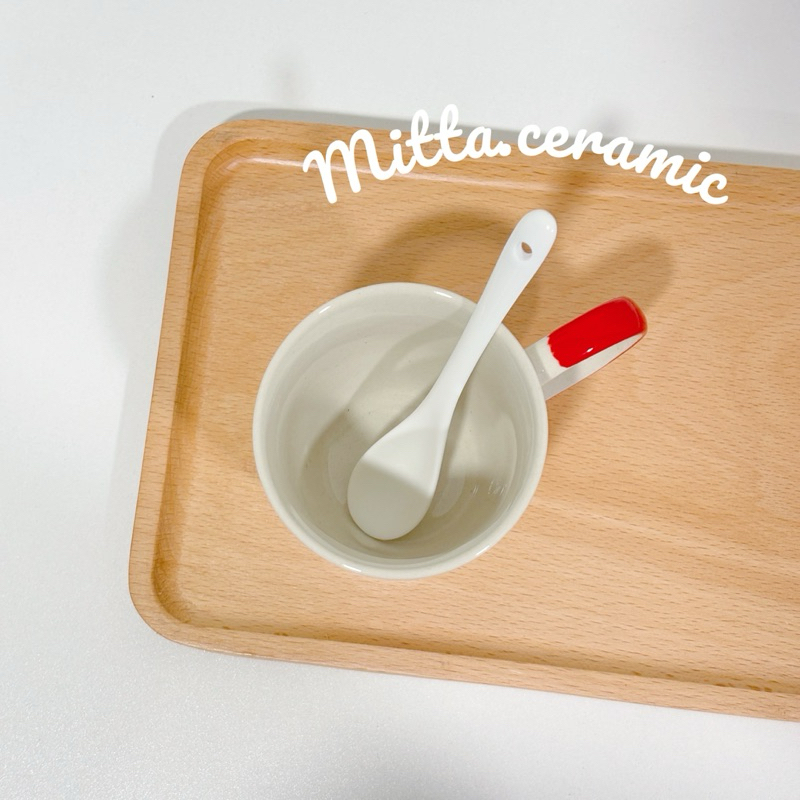 [แพ็กสุดคุ้ม] ช้อนกาแฟ ช้อนเซรามิค สีขาวขนาด 2.5*14 ซม. - รูปที่ 3