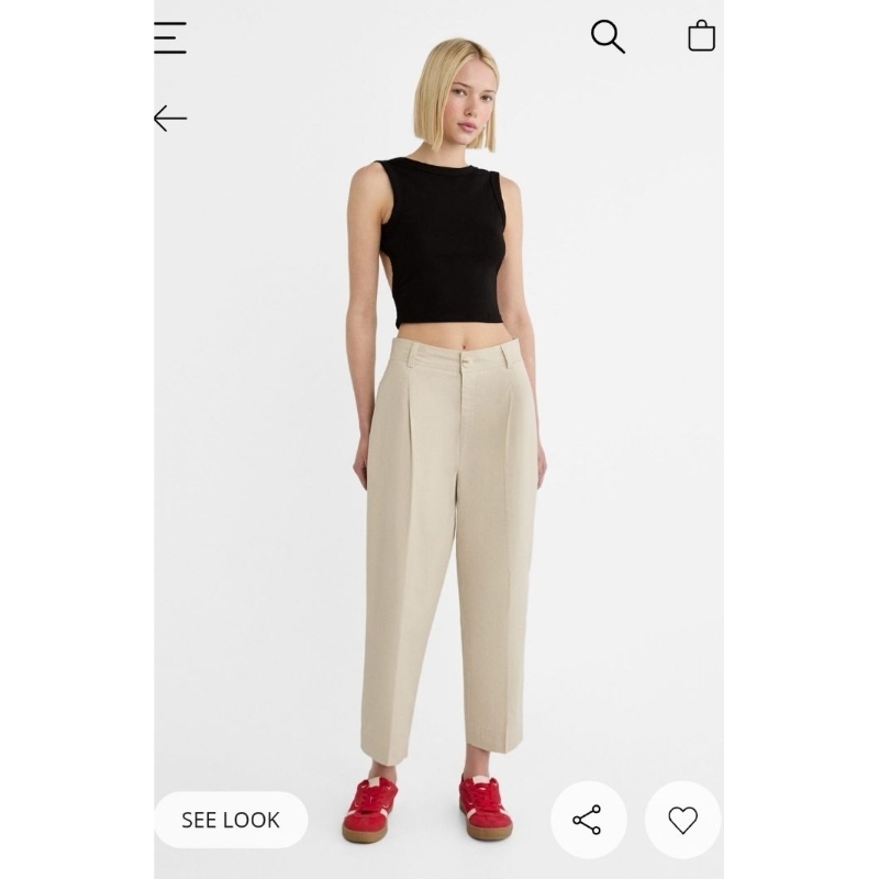 Stradivarius​ Carrot​ Fit​ trousers​ เกงเกงทรงแครอท​ งานมือ1
