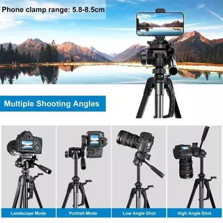 140cm/170cm Multifunctional tripod ขาตั้งกล้องระดับมืออาชีพ ขาตั้งกล้อง Tripod ตัวหนีบมือถือ สูง 360°การปรับ