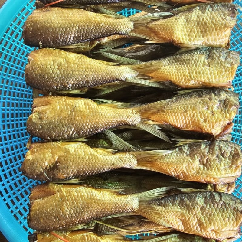 ปลาสร้อย ย่างรมควัน ไม้ละ35บาท ปลาจากแม่น้ำป่าสัก ใหม่ๆ(ไชด์ 75กรัม/ไม้)