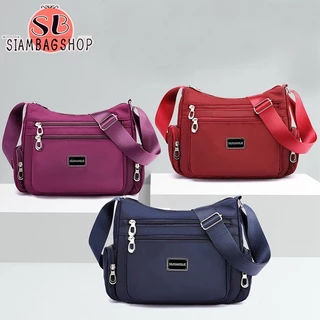 SIAMBAGSHOP(S1089) กระเป๋าสะพายข้าง ผ้าไนล่อนช่องเยอะสุดคุ้ม
