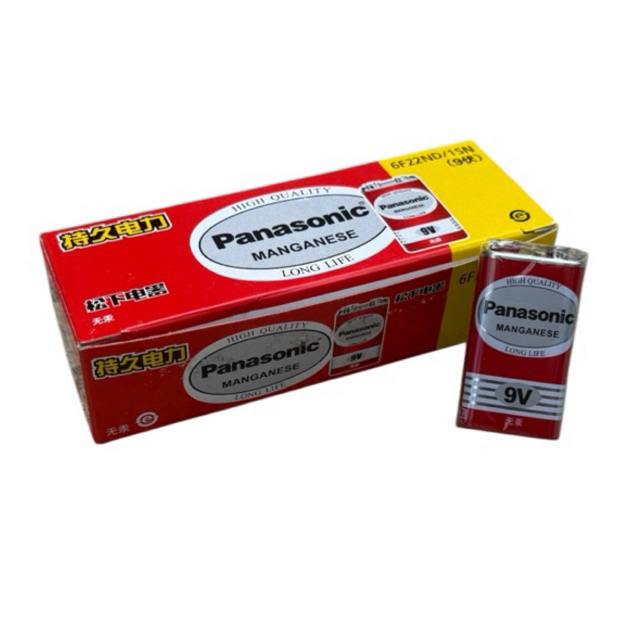 Panasonic Manganese 9V/6F22 กล่อง10ก้อน(ราคาส่งถูกที่สุด)