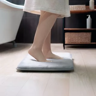 REM13 พรมเช็ดเท้า Memory Foam 60x40 ซม. หนาพิเศษ 3.5 ซม. ซับน้ำดี แห้งไว กันลื่น นุ่มสบายเท้า