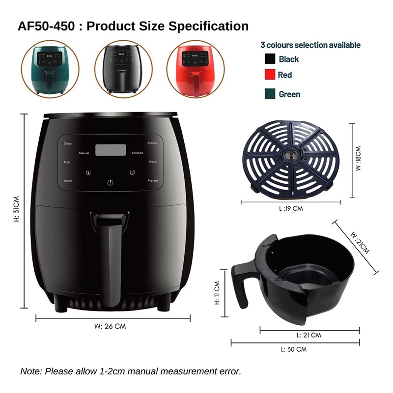 D0168 Air Fryer หม้อทอดไร้น้ำมัน 6 ลิตร ปรับอุณหภูมิได้ ใช้งานง่าย ฟังก์ชั่นครบ ดีไซน์สวยทันสมัย thumbnail 10