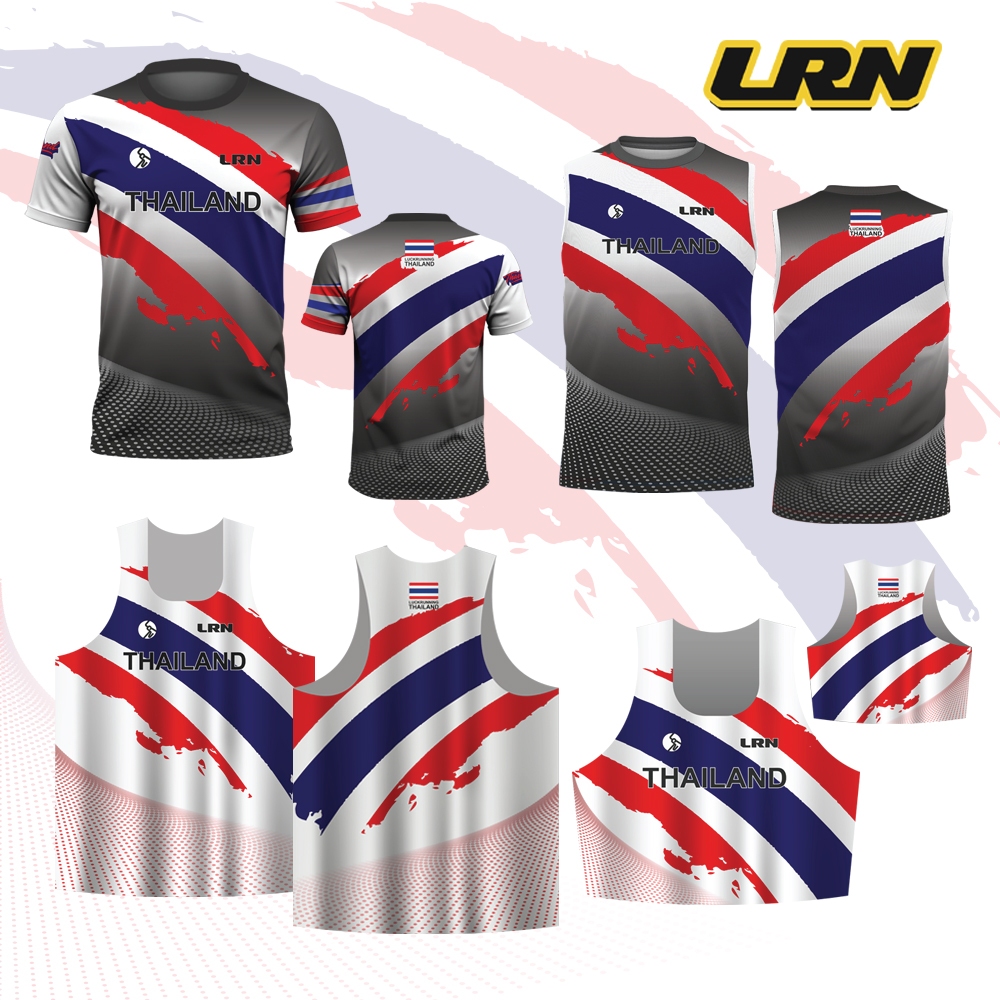 เสื้อวิ่งพิมพ์ลาย THAILAND LRN เนื้อผ้า Micro square สำหรับวิ่งมาราธอน (MS23)