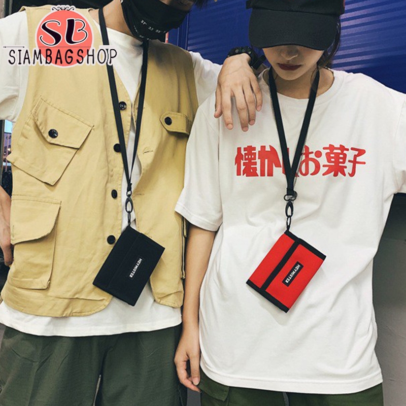 SIAMBAGSHOP(S1721) กระเป๋าสตางค์ใบสั้นHEYMISTERมีสายคล้องคอ ใส่บัตร ใส่เหรียญ ใส่ธนบัตร