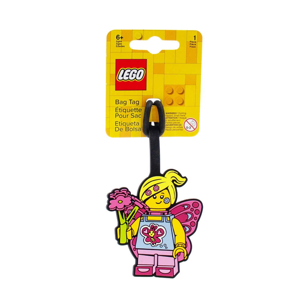 LEGO ป้ายติดกระเป๋าเลโก้ ป้ายห้อยกระเป๋าเดินทาง BUTTERFLY GIRL BAG TAG ลิขสิทธิ์แท้ 100%