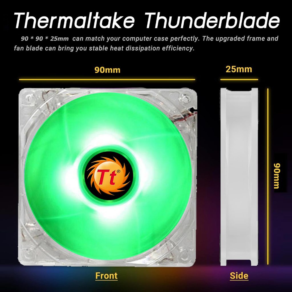 พัดลมคอม Thermaltake Thunderblade Green LED DC Fan