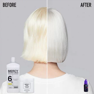 🤍💜Platinum hair set(เซตฟอกให้ผมขาว) ไม่แสบหัว ถนอมผม ผมไม่พัง สำหรับปรับพื้นสีผมให้ขาวเพื่อทำสีเทาและสีพาสเทล