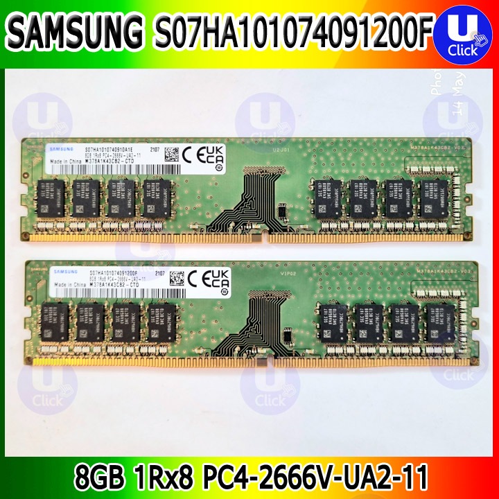 แรม Samsung 8GB 1Rx8 PC4-2666V-UA2-11 รหัส M378A1K43CB2-CTD มือสอง