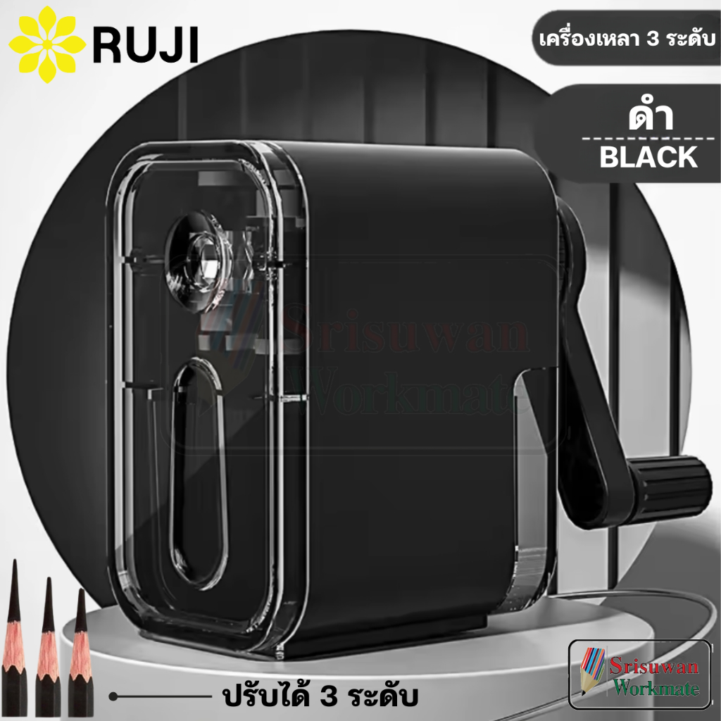 RUJI JY-033 เครื่องเหลา 3 ระดับ เครื่องเหลาดินสอ ปรับได้ 3 ระดับ อาร์ทติสเกรด กบเหลาดินสอ MINIMAL sketch sharpener