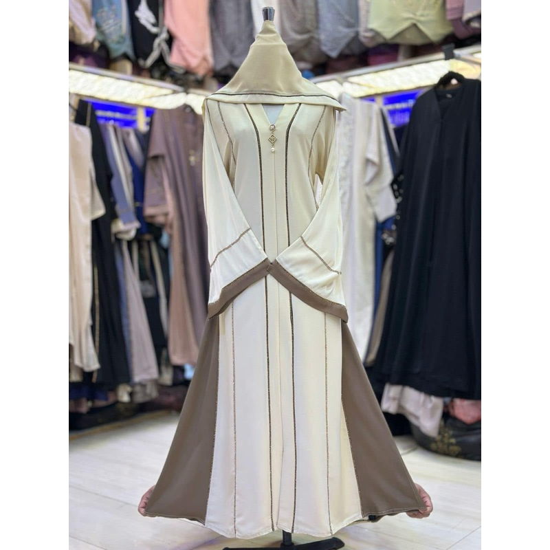 พร้อมส่ง🇸🇦🇹🇭อาบาย่าซาอุฯของแท้!!💥Abaya Saudi ทูโทน ฟรี!ผ้าคลุม 1ผืน