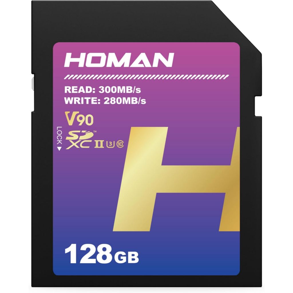 Homan UHS-II SD Card (V90) – การ์ด SD ความเร็วสูง ถ่าย RAW และวิดีโอ 8K ได้ลื่น สำหรับกล้องมืออาชีพ