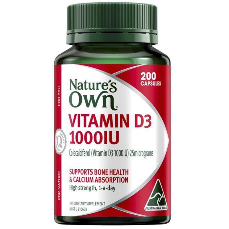 Nature's Own Vitamin D3 1000iu 200 Capsules