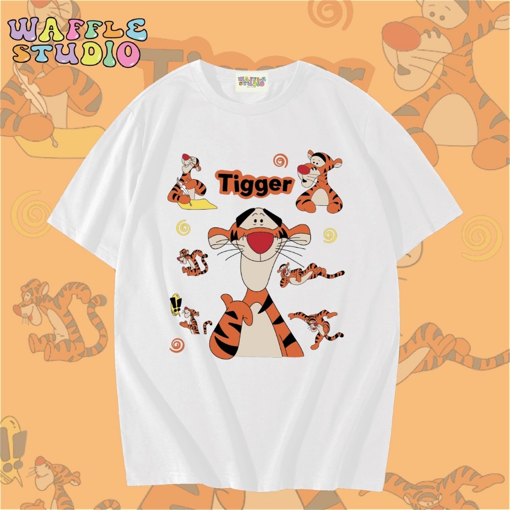 [ ส่งฟรี 🔥 ] WS0409 เสื้อยืดโอเวอร์ไซส์ เสื้อยืดเกาหลี ผ้าคอตตอน 100% เสื้อยืด ทิกเกอร์ WAFFLE STUDI