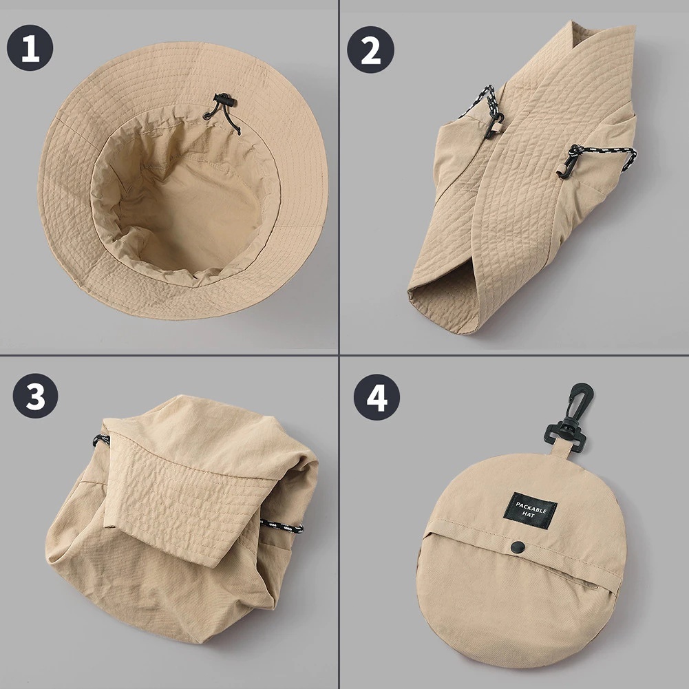 หมวกบักเก็ต ป้องกันรังสียูวี กันน้ํา กันแดด แบบแห้งเร็ว หมวกพับเก็บได้ เหมาะกับฤดูร้อน - รูปที่ 4