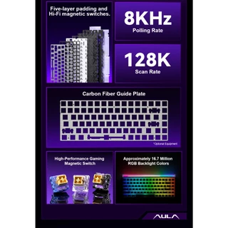 คีย์บอร์ด HE - AULA HERO84HE - Rapid Trigger Wired Keyboard Magnetic Switch คีย์ไทย / คีย์อังกฤษ รับประกัน 2 ปี