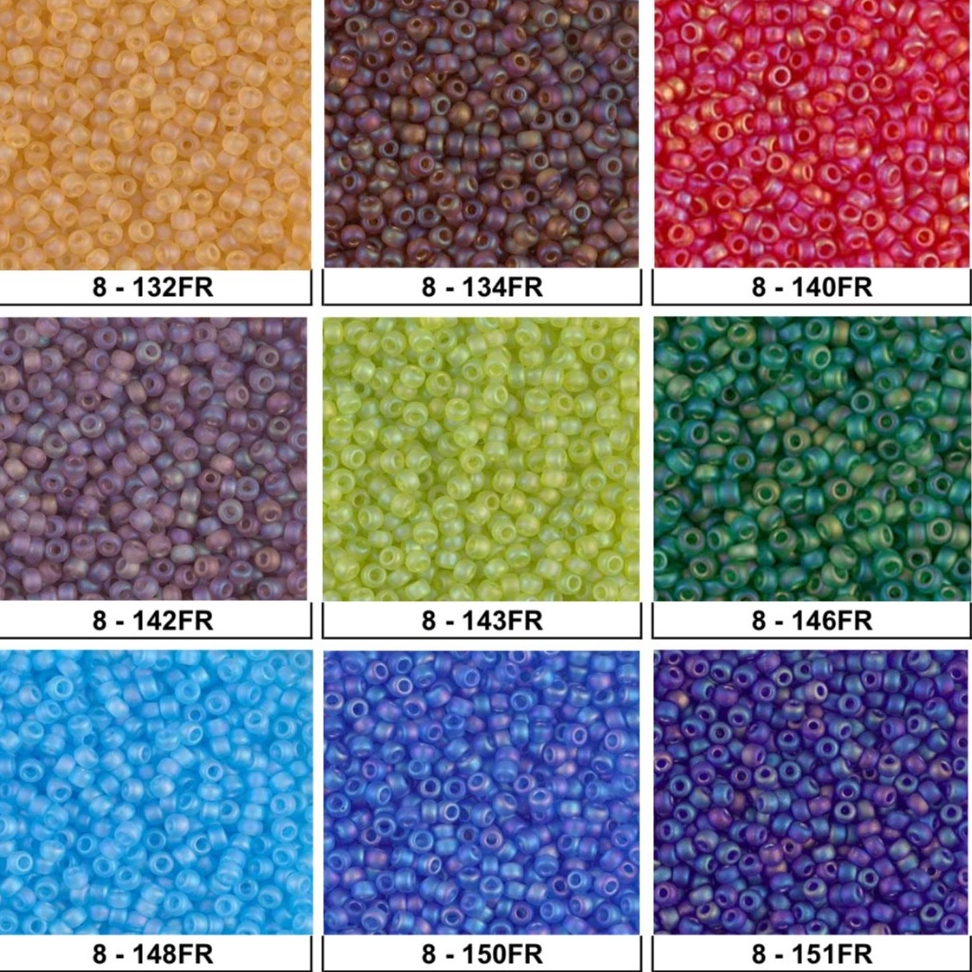 8/0 (3mm) # 132FR-151FR ลูกปัดแก้ว Miyuki เม็ดบีด เม็ดทราย Seed Beads