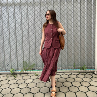 tshopofficial  เซต Lune suede เสื้อ+กระโปรง