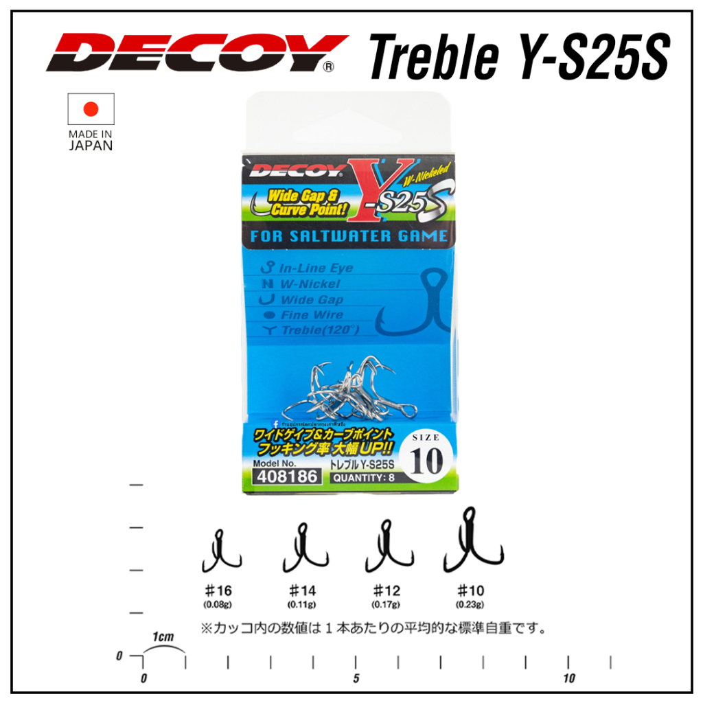 ตัวเบ็ดสามทาง DECOY - Treble Y-S25S ของแท้