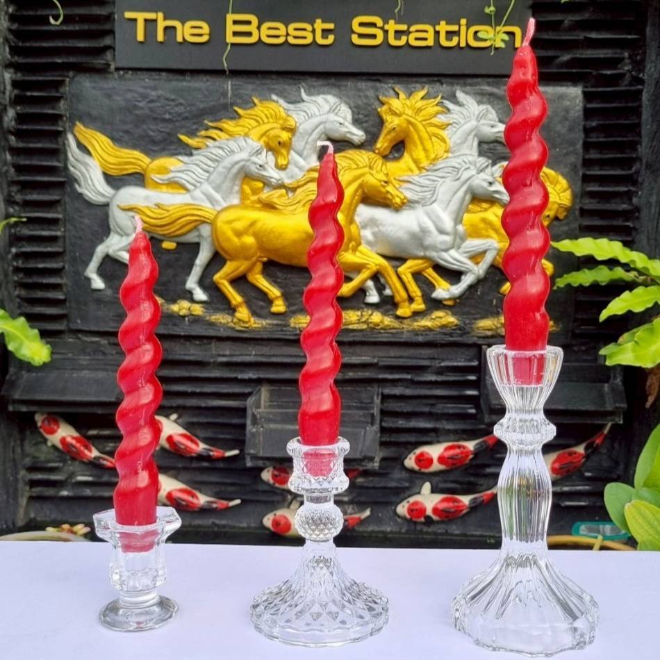 TheBestStation เทียนเกลียว เทียน ขนาด7นิ้ว 3ชิ้น/แพ็ค Spiral Candles  3Pcs/Pack - รูปที่ 4