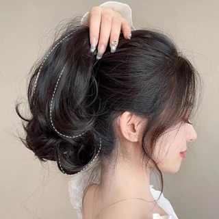 🔥จัดส่งจากประเทศไทย🔥28cm ตอน ที่ผมม้าผมหยิก แฮร์พีชหางม้า แฮร์พีชหางม้าแบบหนีบ วิกผมยาว