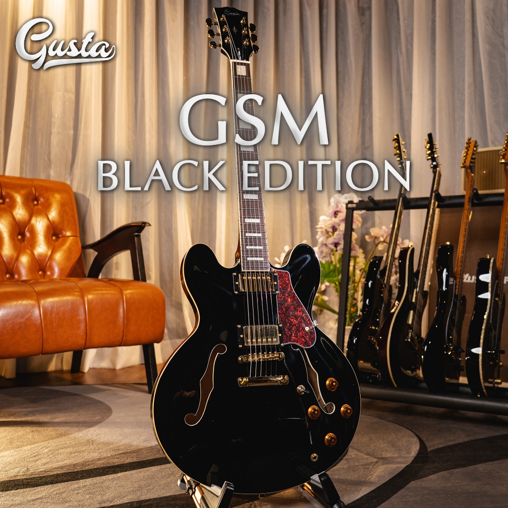 Gusta GSM Black Edition กีตาร์ไฟฟ้า Gusta GSM Semi Hollow Black Edition กีต้าร์ music Arms