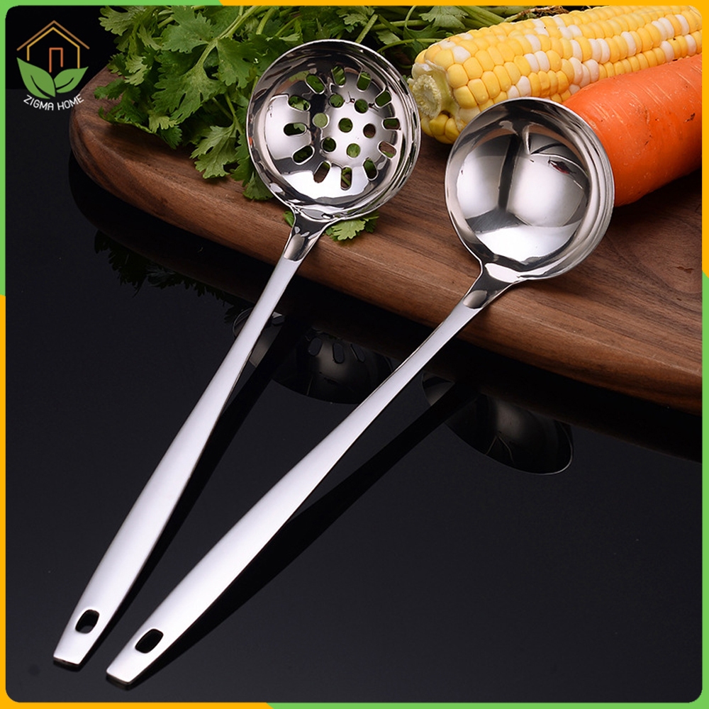 Zigma home – กระบวย กระบวยสุกี้ กระบวยชาบู กระบวยตักซุป กระบวยตักอาหาร สแตนเลสแท้ แบบด้ามตรง สะดวก ใช้งานง่าย, Ladle