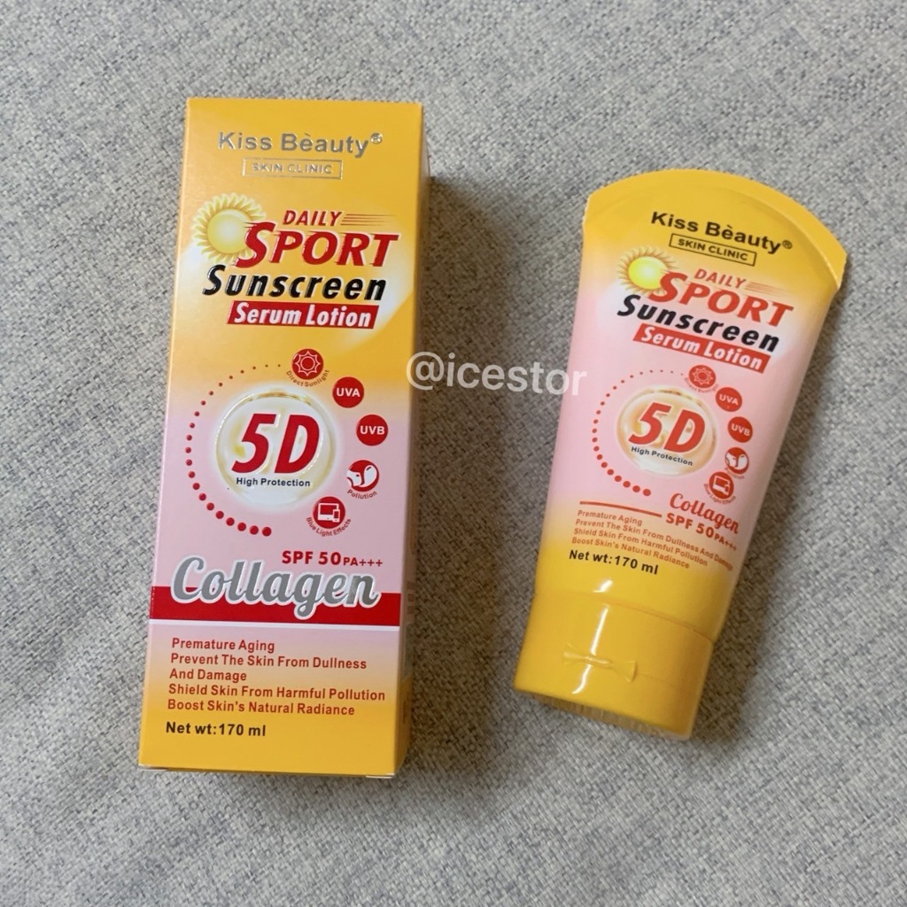 69251-07A Kiss Beauty Daily Sport SPF50PA+++ ผลิตภัณฑ์ครีมกันแดด มีส่วนผสมคอลลาเจน  ต้านริ้วรอย otop