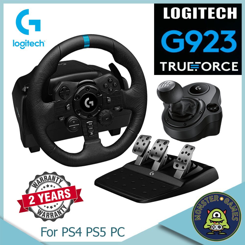 พวงมาลัย+เกียร์ Logitech G923 ประกันศูนย 2ปี ใช้กับ Ps4,Ps5,PC (พวงมาลัย Logitech G923) Racing Wheel