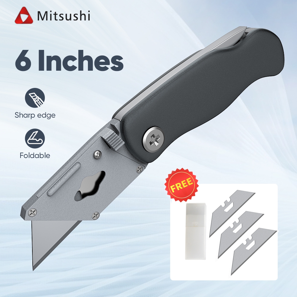 Mitsushi มีดอเนกประสงค์ มีดพก มีดตรง คัดเตอร์  มีดคัตเตอร์ พับได้ คัดเตอร์คมๆ คัตเตอร์เหล็ก