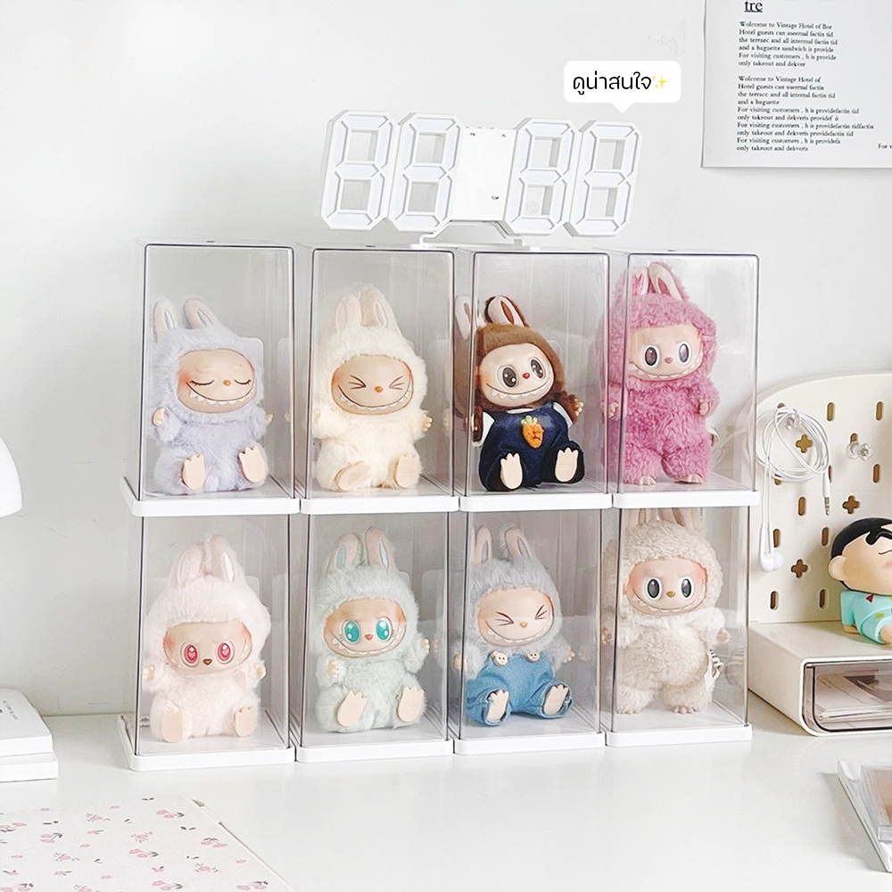 กล่องใส่โมเดล ตู้โชว์ตุ๊กตา กล่องใส่ art toy วัสดุอะคริลิก กันน้ำกันฝุ่นพร้อมฝาปิด การออกแบบที่ปิด  ทำความสะอาดง่าย
