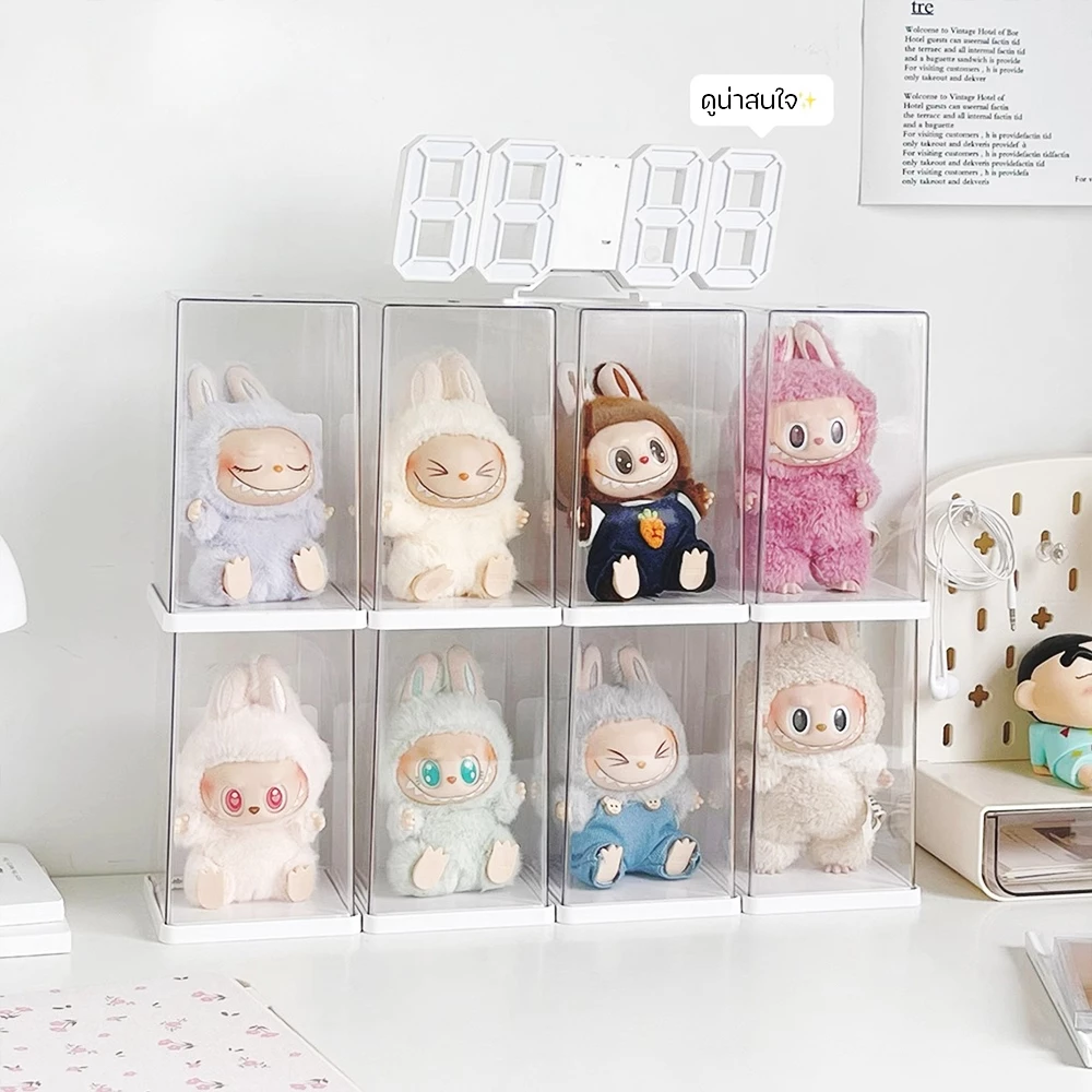 กล่องใส่โมเดล ตู้โชว์ตุ๊กตา กล่องใส่ art toy วัสดุอะคริลิก กันน้ำกันฝุ่นพร้อมฝาปิด การออกแบบที่ปิด ทำความสะอาดง่าย