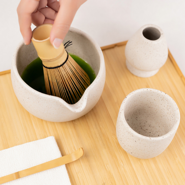 🔥ส่งฟรี🔥Premium Matcha Box Set ชุดชงชาเซรามิค อุปกรณ์ชงมัทฉะ  อุปกรณ์ชงชาเขียว แปรงชงชาไม้ไผ่ ของขวัญ หม้อชงชา แปรงชงชา - รูปที่ 4