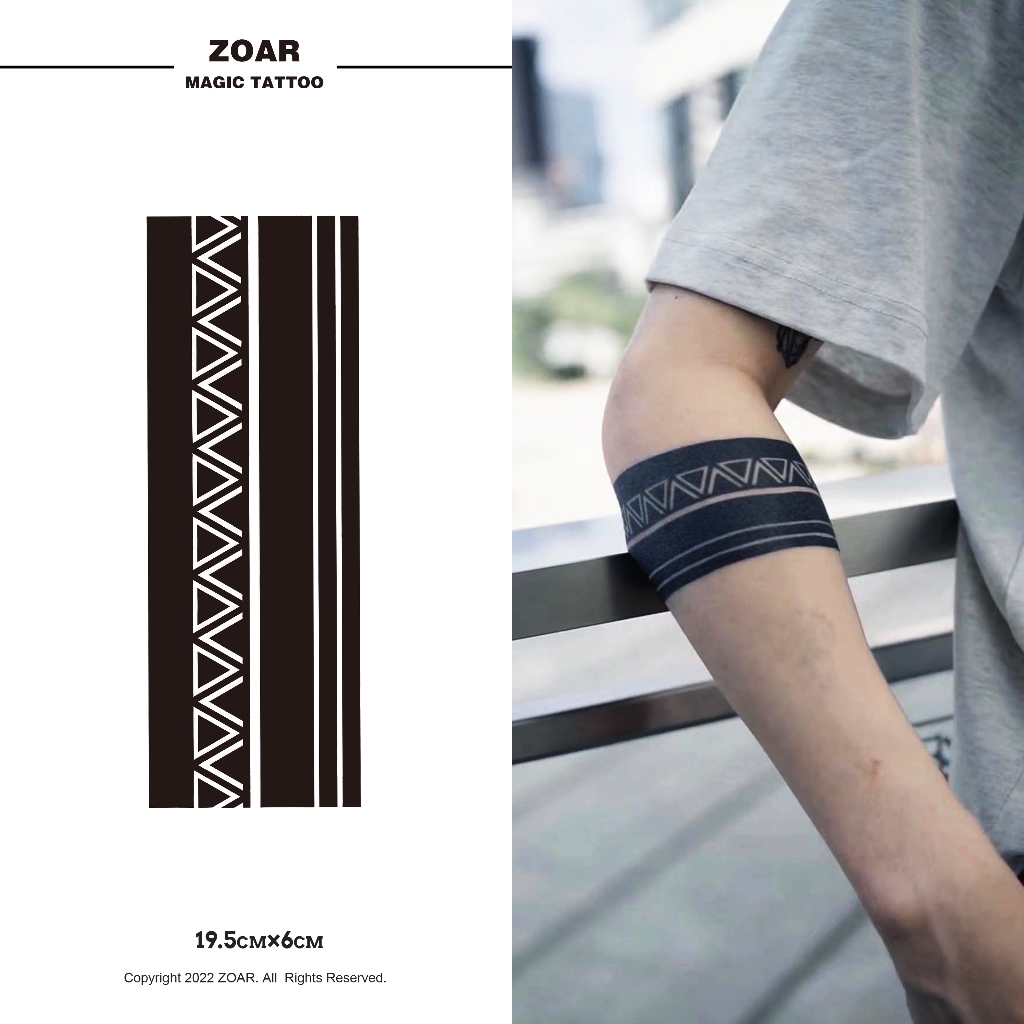ZOAR-341 สติ๊กเกอร์รอยสักปลอกแขน พร้อมส่ง Magic tattoo สติ๊กเกอร์รอยสักสมุนไพร กันน้ำ กันรอย ยาวนาน กึ่งถาวร แสดงสี
