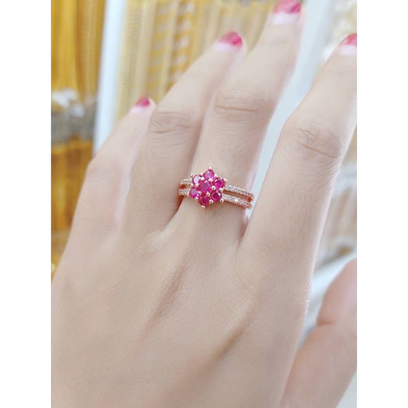 #แหวนนาคแต่งหัวพลอยรูปดอกไม้