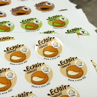 สติกเกอร์เอแคลร์ เอแคลร์ไส้ต่างๆ Eclair ฉลากสินค้าสำเร็จรูป [no.S135]
