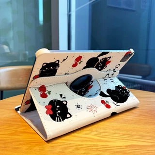 🌻24 ชั่วโมง🌻เคสป้องกัน iPad cherry cat gen11 pro11หมุนได้ 360° Air8/7/6 เหมาะสำหรับรุ่น Gen12 Gen10